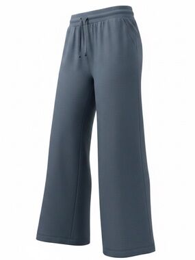 Wide-Leg Drawstring Pants - Slate Gray